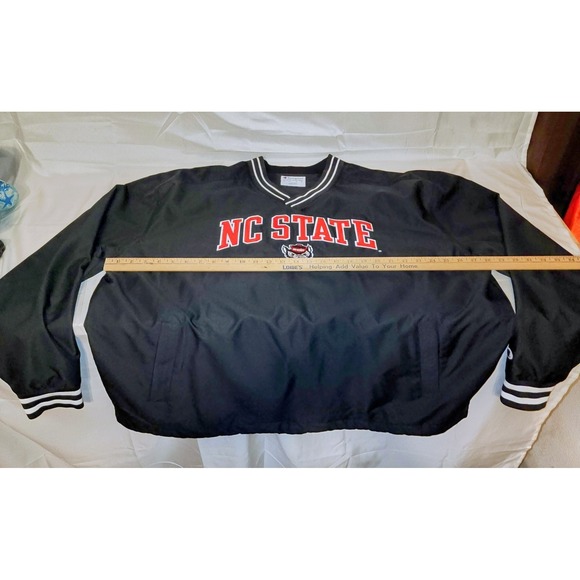 🔥Champion Black NC STATE WOLFPACK Lined Pullover Heavy Duty Nylon Wind Breaker - Picture 3 of 11